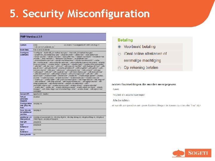 5. Security Misconfiguration 5. Security Misconfiguration