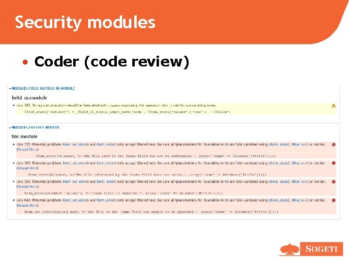 Security modules • Coder (code review) Security modules • Coder (code review)