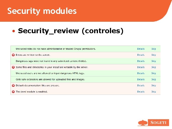 Security modules • Security_review (controles) Security modules • Security_review (controles)