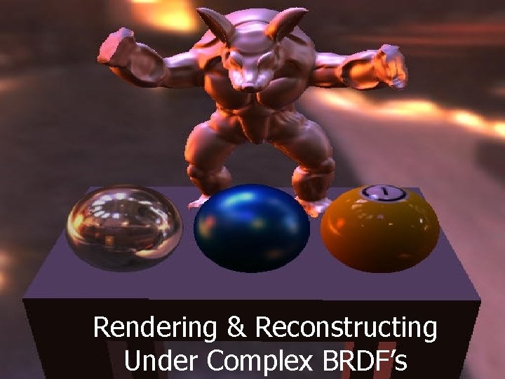 Rendering & Reconstructing Under Complex BRDF’s 