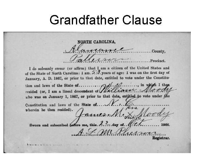 Grandfather Clause 