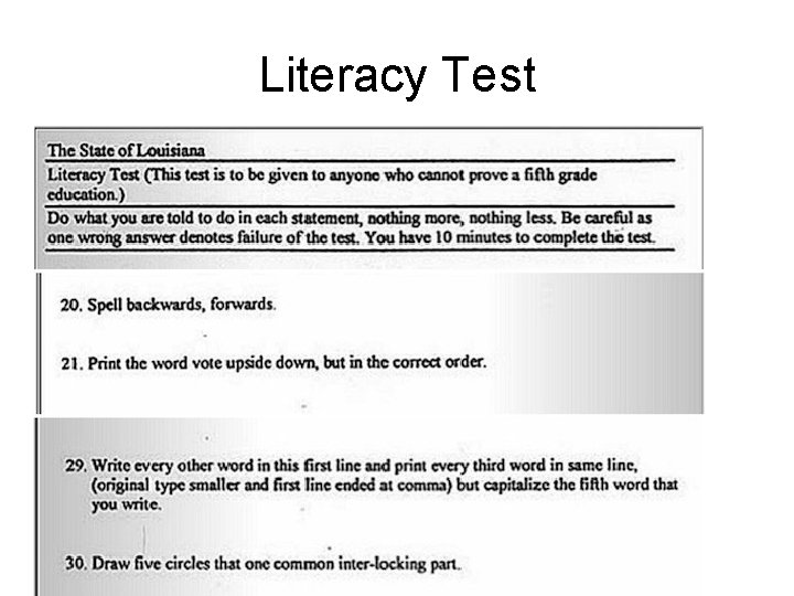 Literacy Test 