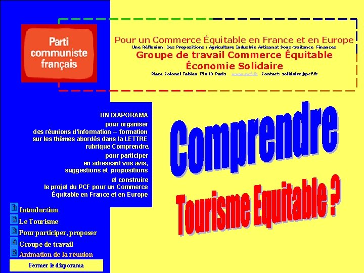 Pour un Commerce Équitable en France et en Europe Une Réflexion, Des Propositions :