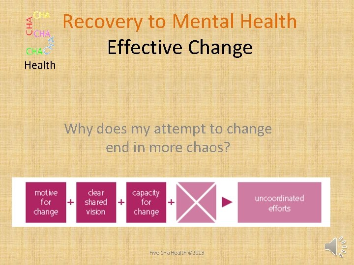 Health Recovery to Mental Health Effective Change Why does my attempt to change end