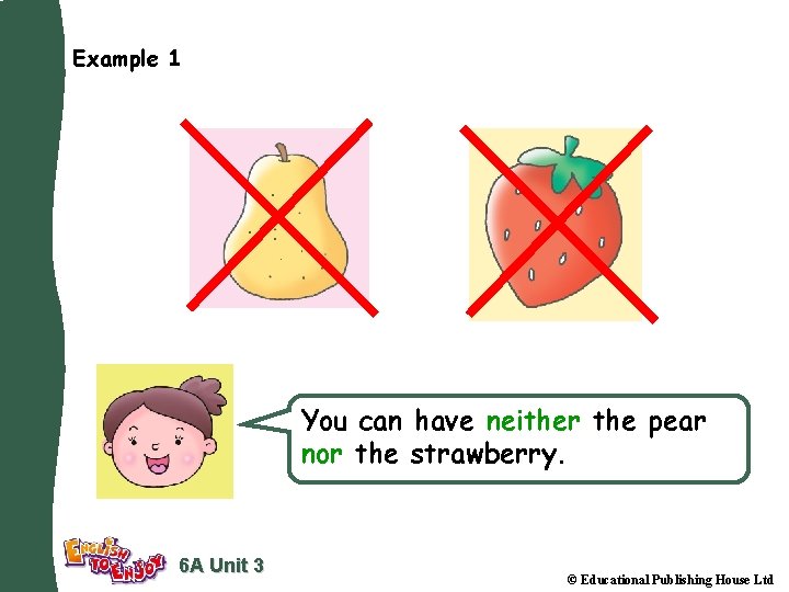 Example 1 You can have neither the pear nor the strawberry. 6 A Unit