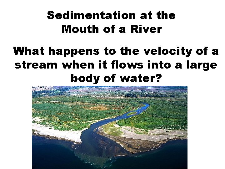 Sedimentation at the Mouth of a River What happens to the velocity of a Sedimentation at the Mouth of a River What happens to the velocity of a