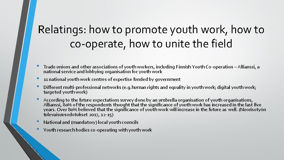 Relatings: how to promote youth work, how to co-operate, how to unite the field