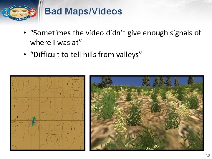 Bad Maps/Videos • “Sometimes the video didn’t give enough signals of where I was