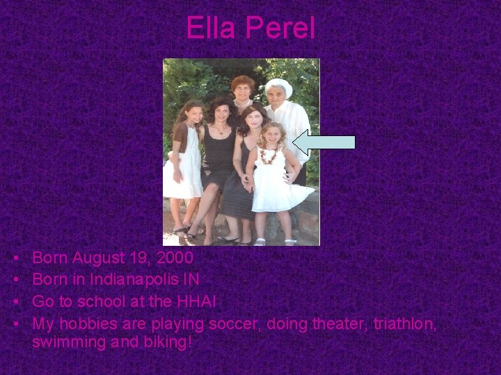 Ella Perel • • Born August 19, 2000 Born in Indianapolis IN Go to