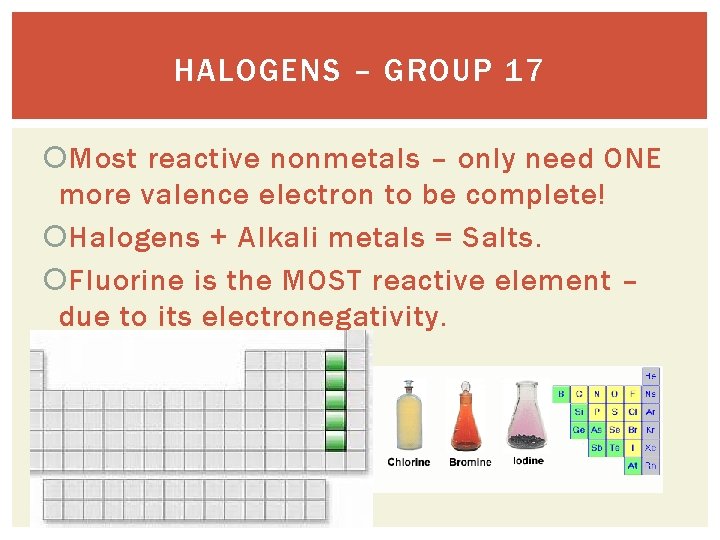 THE PERIODIC TABLE Essential Question How are the