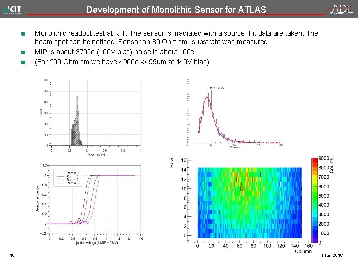 Development of Monolithic Sensor for ATLAS Monolithic readout test at KIT. The sensor is