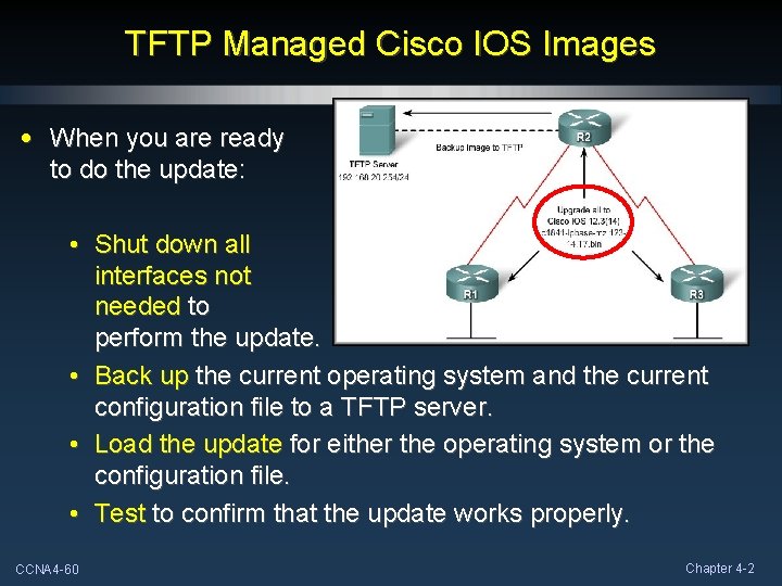 TFTP Managed Cisco IOS Images • When you are ready to do the update: TFTP Managed Cisco IOS Images • When you are ready to do the update: