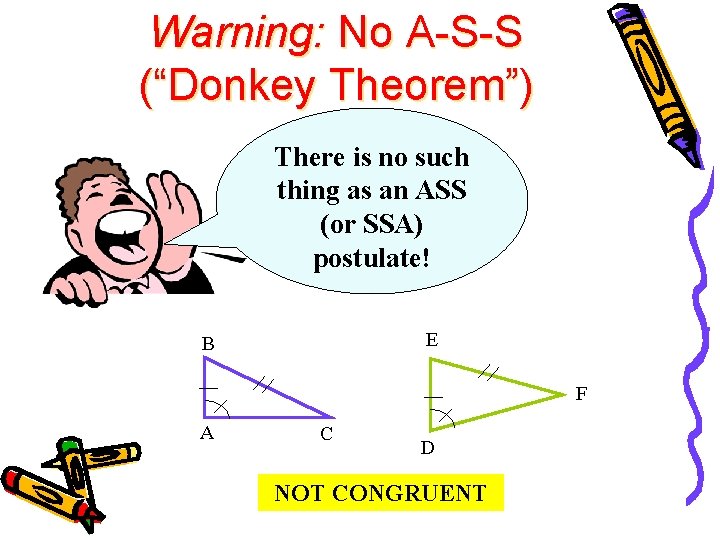 Warning: No A-S-S (“Donkey Theorem”) There is no such thing as an ASS (or