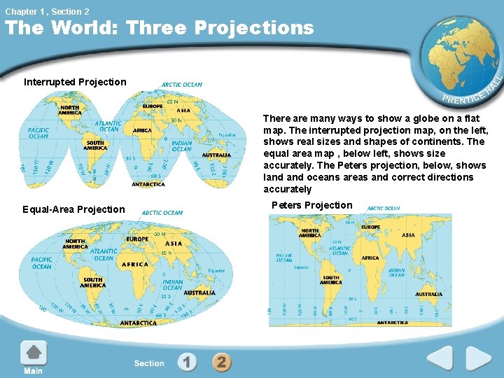 Chapter 1 , Section 2 The World: Three Projections Interrupted Projection There are many