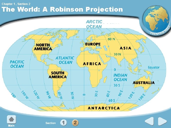 Chapter 1 , Section 2 The World: A Robinson Projection ARCTIC OCEAN 