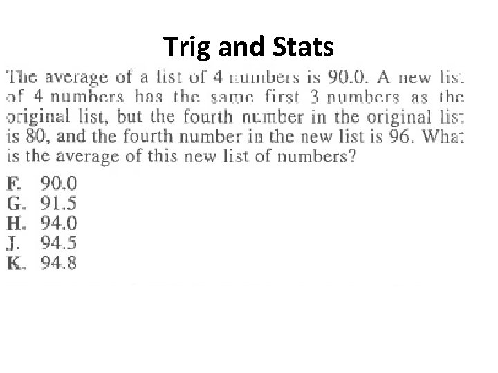 Trig and Stats 