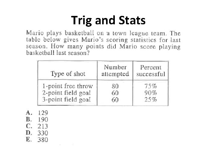 Trig and Stats 