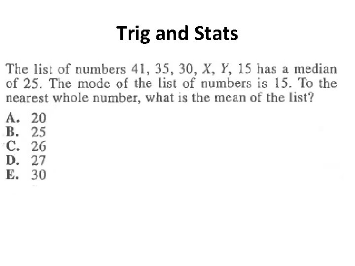 Trig and Stats 