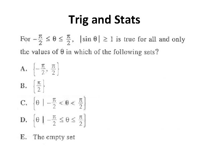 Trig and Stats 