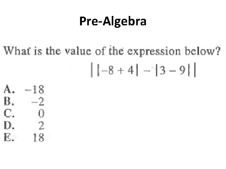 Pre-Algebra 