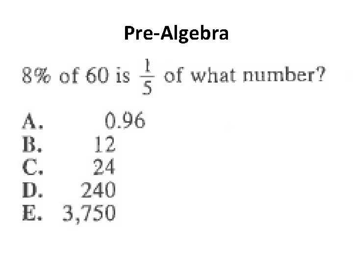 Pre-Algebra 