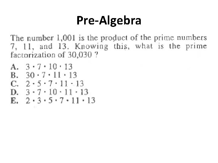 Pre-Algebra 