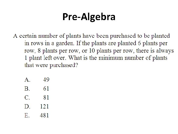 Pre-Algebra 