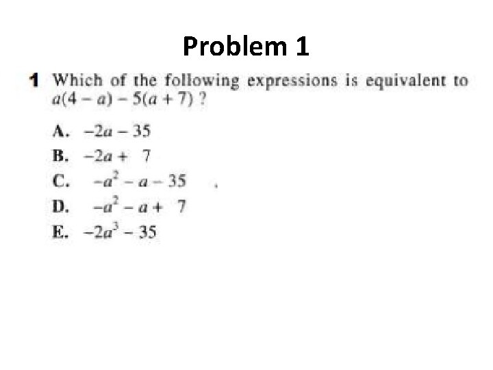 Problem 1 