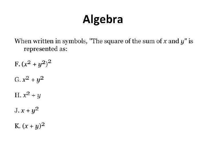 Algebra 