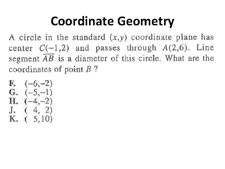 Coordinate Geometry 