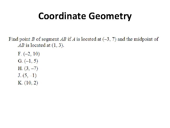 Coordinate Geometry 