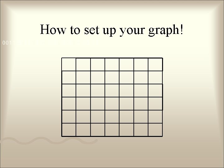 How to set up your graph! 