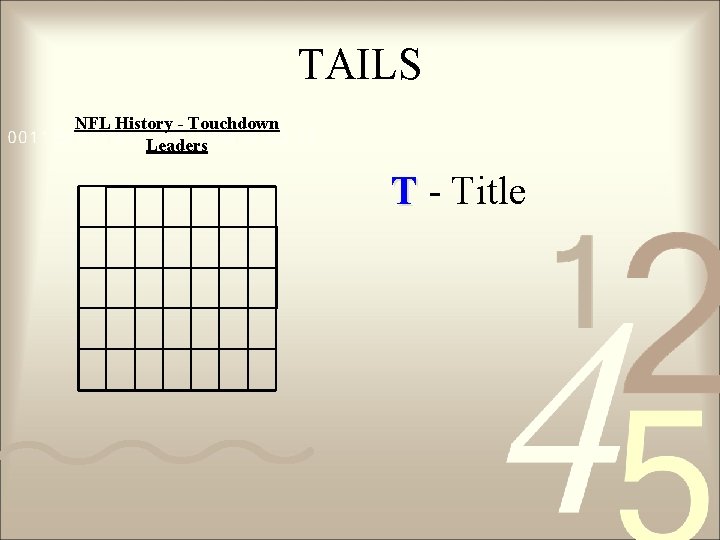 TAILS NFL History - Touchdown Leaders T - Title 