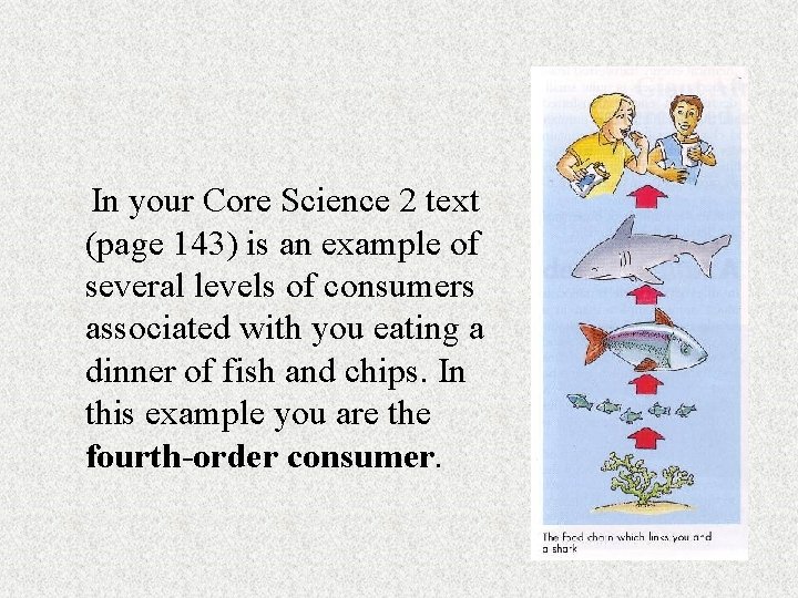 In your Core Science 2 text (page 143) is an example of several levels