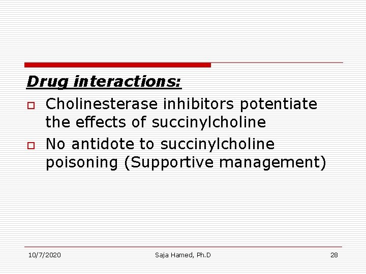 Cholinesterase Inhibitors Indirect Acting Cholinergic Agonists 1072020 Saja