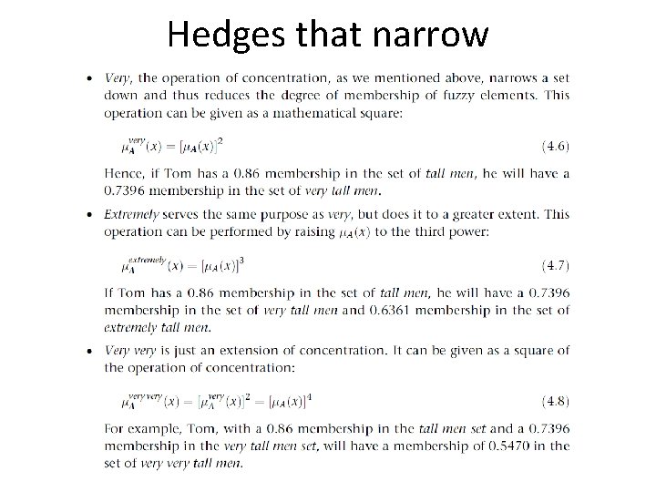 Hedges that narrow 