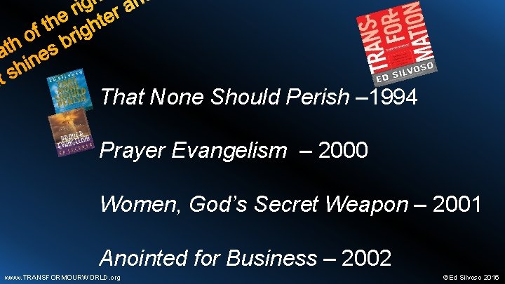 That None Should Perish – 1994 Prayer Evangelism – 2000 Women, God’s Secret Weapon