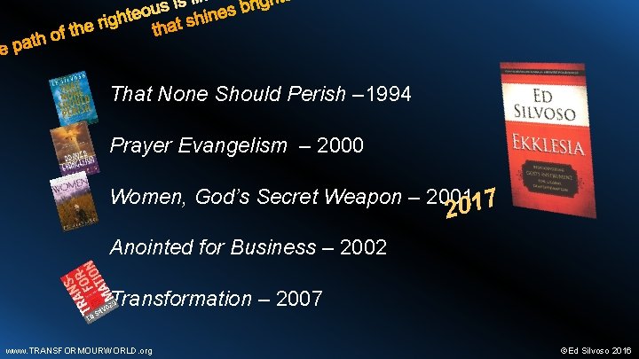 That None Should Perish – 1994 Prayer Evangelism – 2000 Women, God’s Secret Weapon