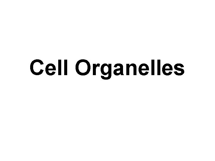 Cell Organelles 