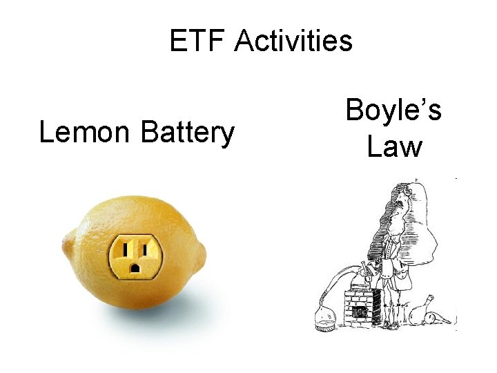 ETF Activities Lemon Battery Boyle’s Law 