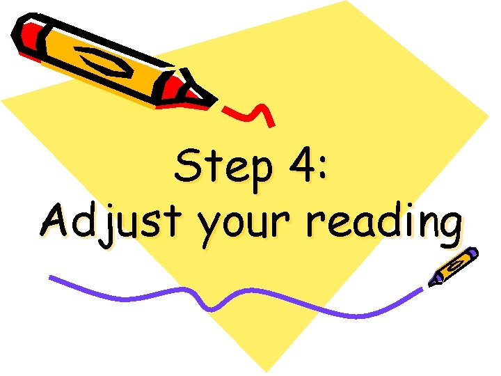 Step 4: Adjust your reading 