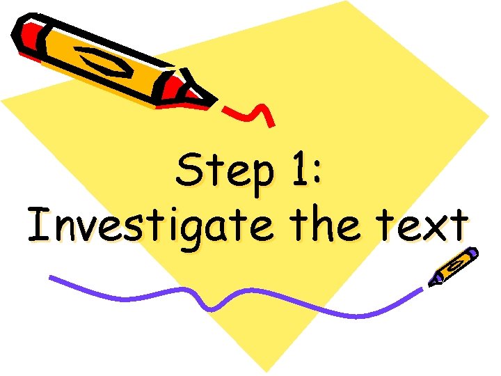 Step 1: Investigate the text 
