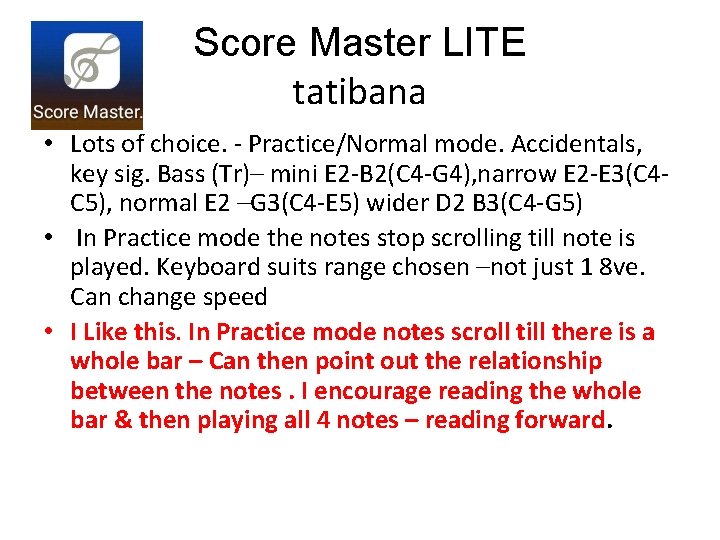 Score Master LITE tatibana • Lots of choice. - Practice/Normal mode. Accidentals, key sig.