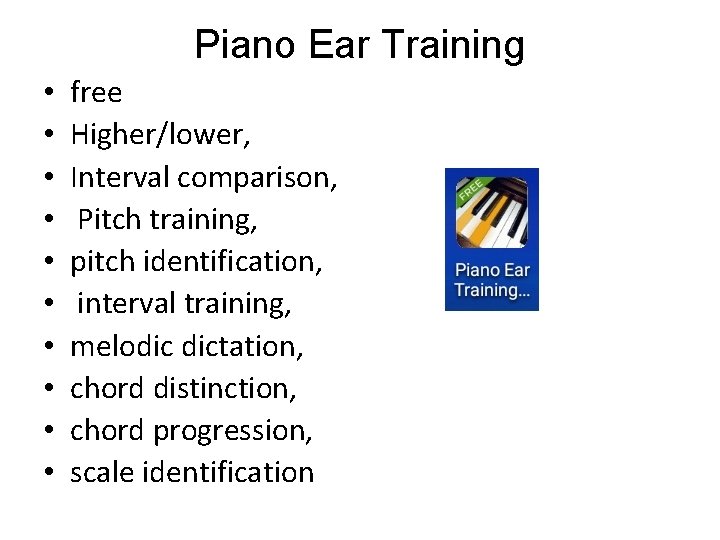 Piano Ear Training • • • free Higher/lower, Interval comparison, Pitch training, pitch identification,