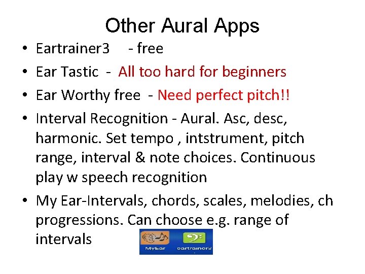 Other Aural Apps Eartrainer 3 - free Ear Tastic - All too hard for