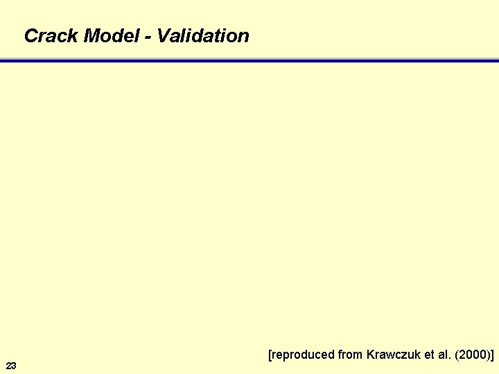 Crack Model - Validation 23 [reproduced from Krawczuk et al. (2000)] 