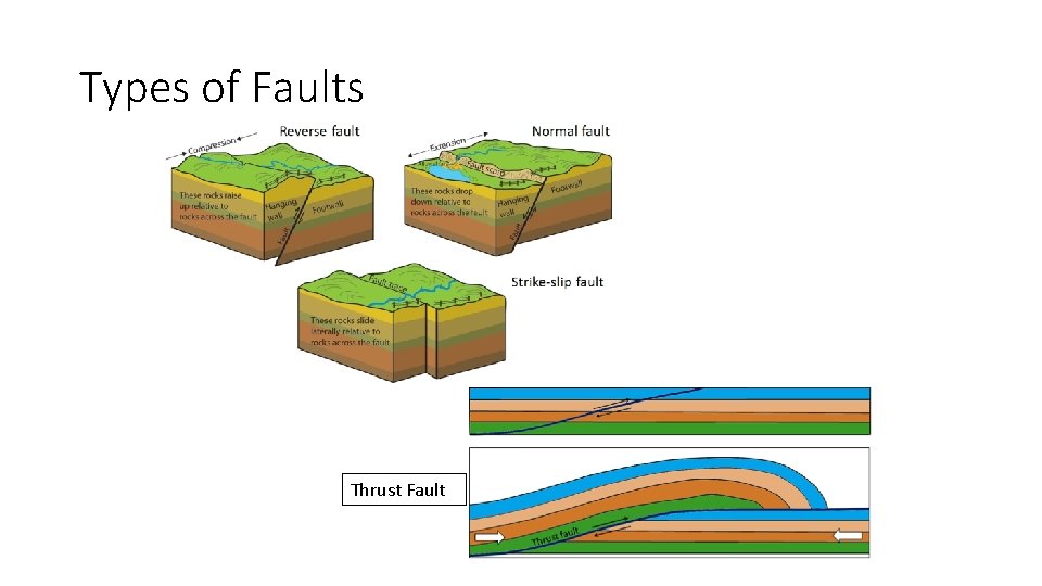 Types of Faults Thrust Fault Types of Faults Thrust Fault