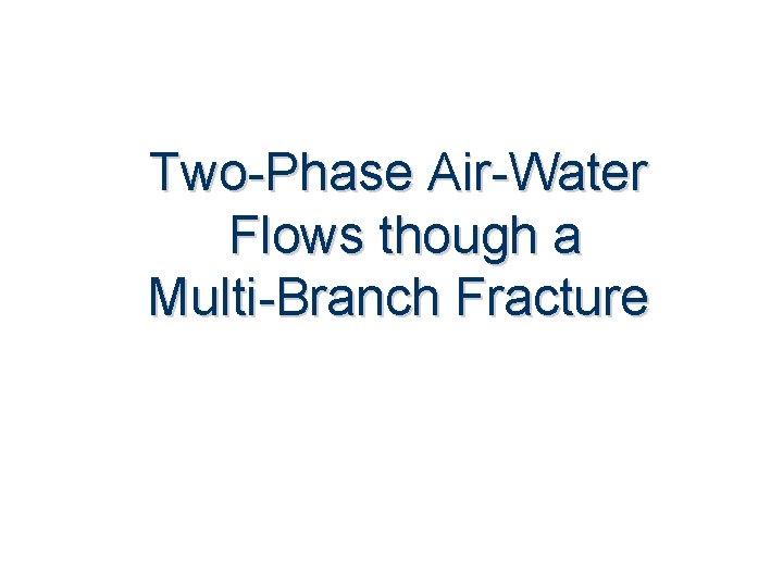 Two-Phase Air-Water Flows though a Multi-Branch Fracture 
