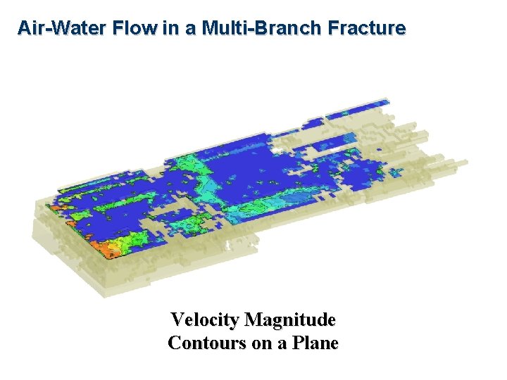 Air-Water Flow in a Multi-Branch Fracture Velocity Magnitude Contours on a Plane 