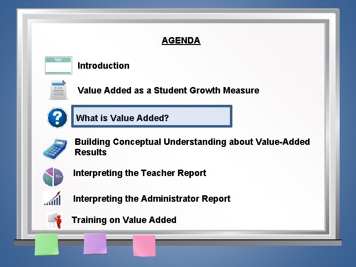 AGENDA Introduction Value Added as a Student Growth Measure What is Value Added? Building